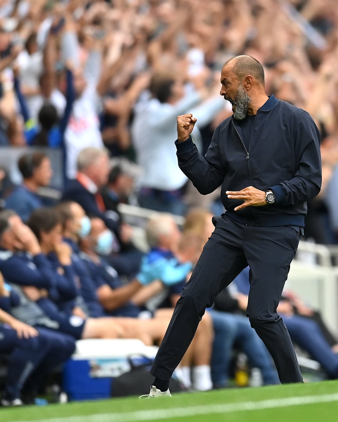 Nuno Espirito Santo celebrates victory against City