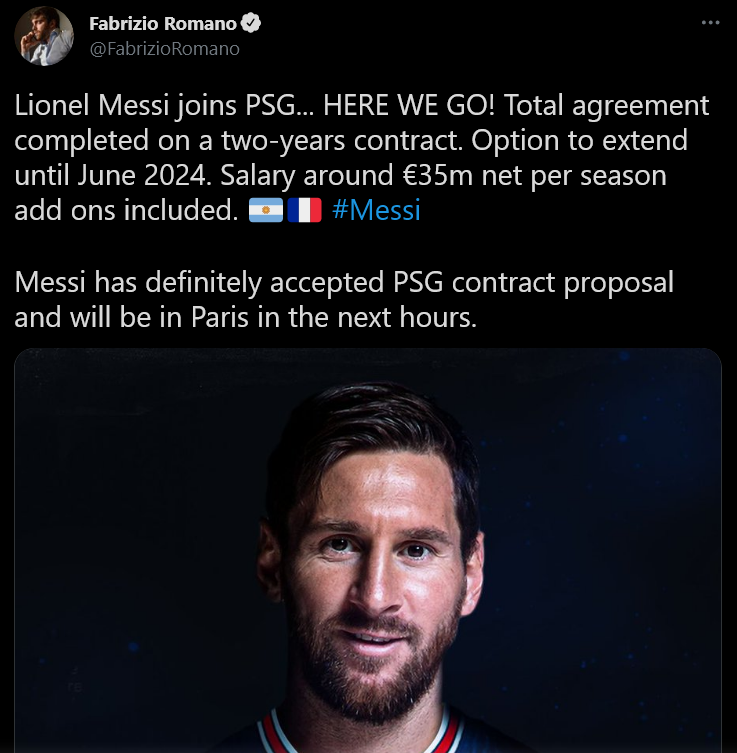 Leo Messi joins PSG