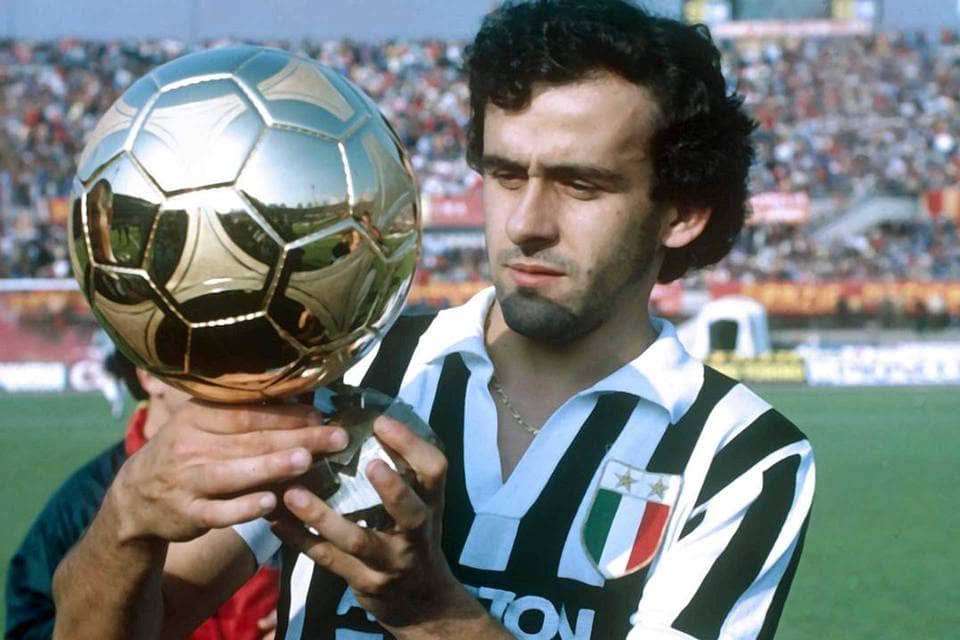 Michel Platini lifting ballon d'or