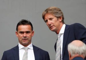 Ajax's CEO Edwin Van Der Sar and Marc Overmars