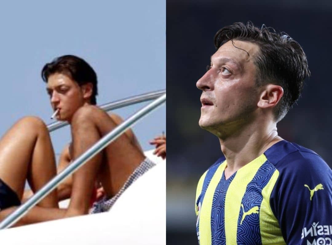 Mesut Ozil enjoying smoking with friends