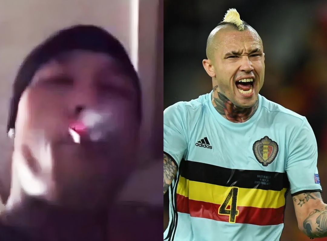 Radja Nainggolan smoking on insta live