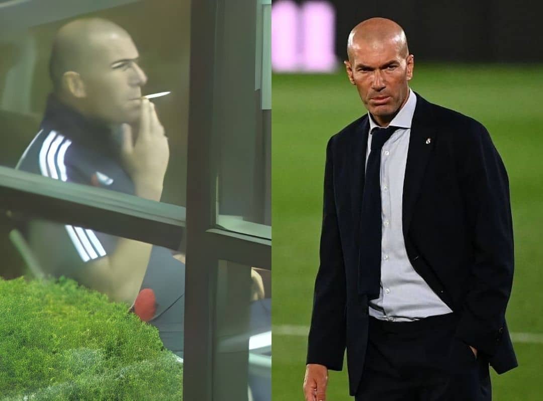 Zinedine Zidane smoking Cigarette