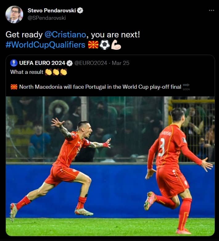 North Macedonia president against Cristiano Ronaldo