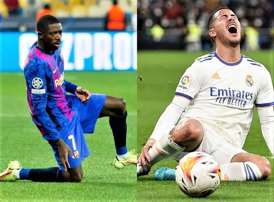 Ousmane Dembele vs Eden Hazard Injury