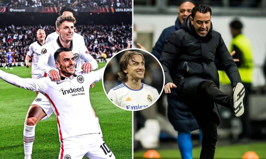 Luka Modric congratulated Frankfurt's player