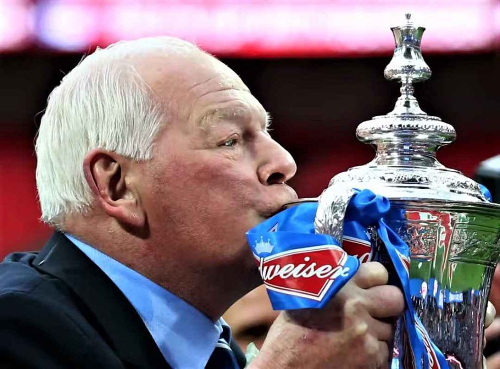 Dave Whelan with the FA Cup trophy