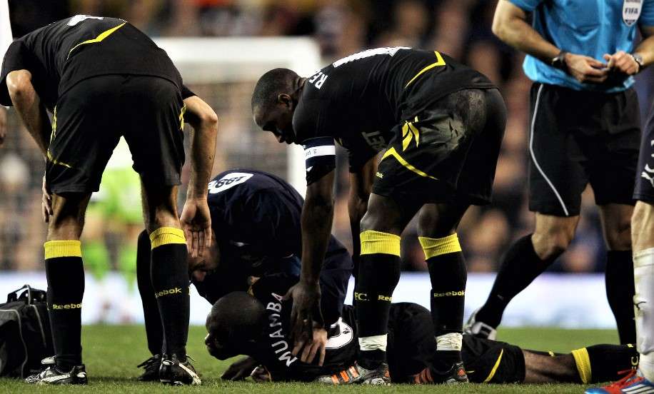 Fabrice Muamba collapsed on the pitch.