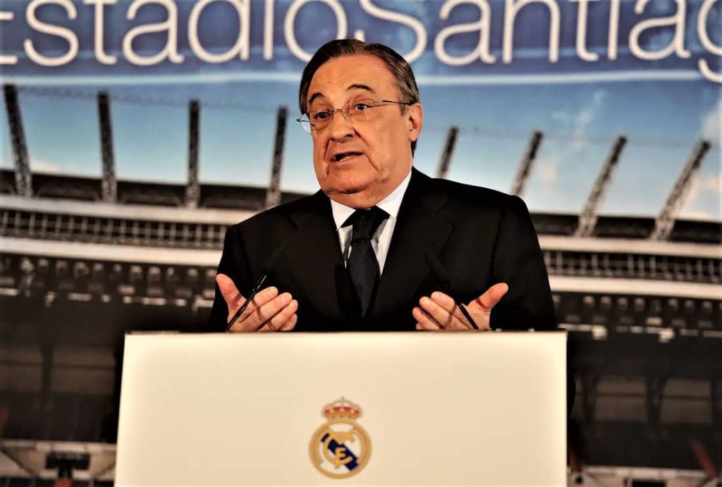 Florentino Pérez in a press conference