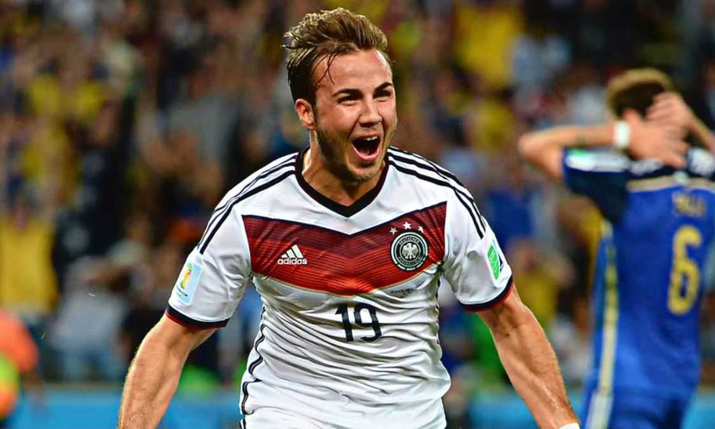 Mario Gotze 2014 World Cup goal celebration.