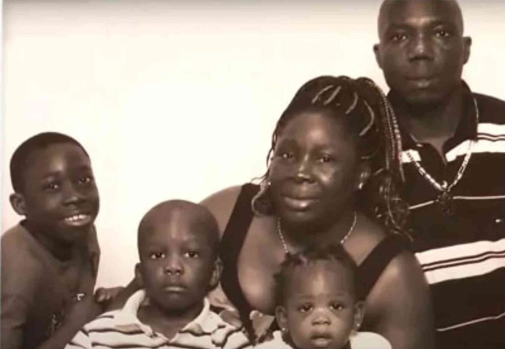 Alphonso Davies with his family as a child