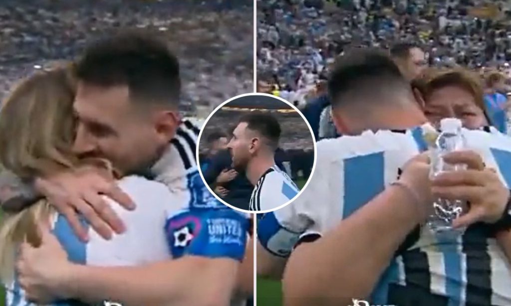 Messi celebrating World Cup win with his mom